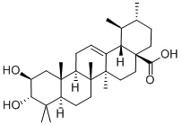 (2beta,3alpha)-2,3-Dihydroxy-urs-12-en-28-oic acid 구조식 이미지