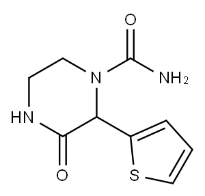 1-Piperazinecarboxamide, 3-oxo-2-(2-thienyl)- Structure