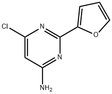 4-PyriMidinaMine, 6-chloro-2-(2-furanyl)- Structure