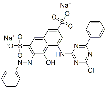 disodium 5-[(4-chloro-6-phenyl-1,3,5-triazin-2-yl)amino]-4-hydroxy-3-(phenylazo)naphthalene-2,7-disulphonate 구조식 이미지