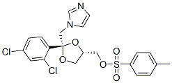 cis-2-(2,4-dichlorophenyl)-2-(1H-imidazol-1-ylmethyl)-1,3-dioxolan-4-ylmethyl toluene-p-sulphonate 구조식 이미지