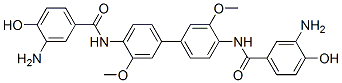 N,N'-(3,3'-dimethoxy[1,1'-biphenyl]-4,4'-diyl)bis[3-amino-4-hydroxybenzamide] 구조식 이미지