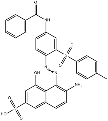 6-amino-5-[[4-(benzoylamino)-2-[(p-tolyl)sulphonyl]phenyl]azo]-4-hydroxynaphthalene-2-sulphonic acid Structure