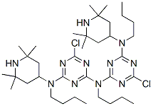 N,N'-dibutyl-N-[4-[butyl(2,2,6,6-tetramethyl-4-piperidyl)amino]-6-chloro-1,3,5-triazin-2-yl]-6-chloro-N'-(2,2,6,6-tetramethyl-4-piperidyl)-1,3,5-triazine-2,4-diamine 구조식 이미지