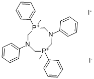 3,7-디메틸-1,3,5,7-테트라페닐-1,5,3,7-디아자디포스포시늄디요오다이드 구조식 이미지