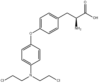 2-amino-3-[4-[4-[bis(2-chloroethyl)amino]phenoxy]phenyl]propanoic acid Structure