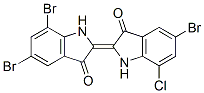 5,7-dibromo-2-(5-bromo-7-chloro-1,3-dihydro-3-oxo-2H-indol-2-ylidene)-1,2-dihydro-3H-indol-3-one 구조식 이미지