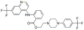 2-[4-(alpha,alpha,alpha-trifluoro-p-tolyl)-1-piperazinyl]ethyl o-[[7-(trifluoromethyl)-4-quinolyl]amino]benzoate Structure