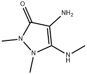 3H-Pyrazol-3-one,  4-amino-1,2-dihydro-1,2-dimethyl-5-(methylamino)- Structure