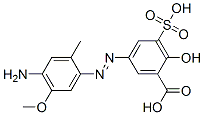 5-[(4-amino-5-methoxy-2-tolyl)azo]-3-sulphosalicylic acid 구조식 이미지