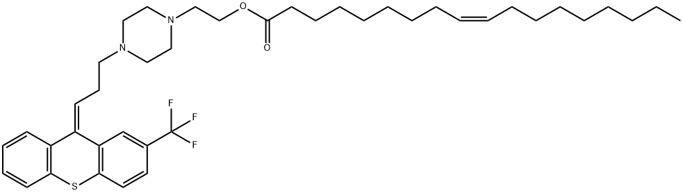 (Z)-2-[4-[3-[2-(trifluoromethyl)-9H-thioxanthen-9-ylidene]propyl]-1-piperazinyl]ethyl oleate Structure