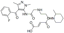 but-2-enedioic acid: N-[4-(2-fluorobenzoyl)-2,5-dimethyl-pyrazol-3-yl] -2-[3-(2-methyl-1-piperidyl)propylamino]acetamide Structure