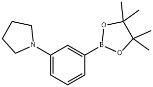 1-[3-(4,4,5,5-TETRAMETHYL-1,3,2-DIOXABOROLAN-2-YL)PHENYL]PYRROLIDINE 구조식 이미지