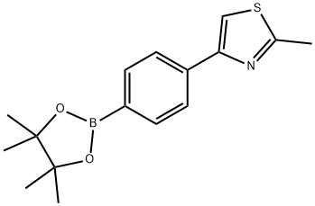 2-METHYL-4-[4-(4,4,5,5-TETRAMETHYL-1,3,2-DIOXABOROLAN-2-YL)PHENYL]-1,3-THIAZOLE 구조식 이미지
