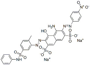 disodium 4-amino-5-hydroxy-6-[[2-methyl-5-[(phenylamino)sulphonyl]phenyl]azo]-3-[(4-nitrophenyl)azo]naphthalene-2,7-disulphonate Structure