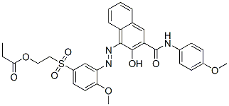 3-hydroxy-4-[[2-methoxy-5-[[2-(1-oxopropoxy)ethyl]sulphonyl]phenyl]azo]-N-(4-methoxyphenyl)naphthalene-2-carboxamide Structure