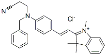 2-[2-[4-[benzyl(2-cyanoethyl)amino]phenyl]vinyl]-1,3,3-trimethyl-3H-indolium chloride  구조식 이미지