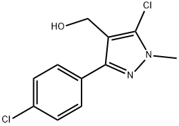 5-CHLORO-3-(4-CHLOROPHENYL)-1-METHYL-1H-PYRAZOLE-4-METHANOL 구조식 이미지