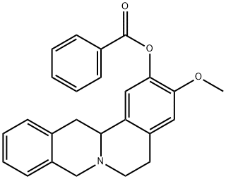 6H-Dibenzo[a,g]quinolizin-2-ol,  5,8,13,13a-tetrahydro-3-methoxy-,  benzoate  (ester)  (9CI) Structure