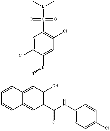 N-(4-chlorphenyl)-4-[[2,5-dichloro-4-[(dimethylamino) sulfonyl] phenyl]azo]-3-hydroxy-2-Naphthalenecarboxamide 구조식 이미지