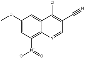 3-Quinolinecarbonitrile, 4-chloro-6-Methoxy-8-nitro- 구조식 이미지