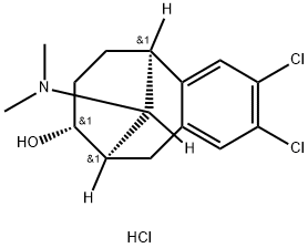 (5alpha,8alpha,9alpha,11R*)-2,3-dichloro-11-(dimethylamino)-5,6,7,8,9,10-hexahydro-5,9-methanobenzocycloocten-8-ol hydrochloride Structure