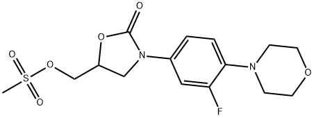 3-[3-Fluoro-4-(4-morpholinyl)phenyl]-5-[[(methylsulfonyl)oxy]methyl]-2-oxazolidinone 구조식 이미지