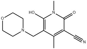4-HYDROXY-2,5-DIMETHYL-3-(MORPHOLINOMETHYL)-6-OXO-1,3-CYCLOHEXADIENE-1-CARBONITRILE 구조식 이미지