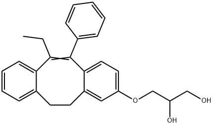 3-[(6-Ethyl-5-phenyl-11,12-dihydrodibenzo[a,e]cycloocten-2-yl)oxy]-1,2-propanediol 구조식 이미지