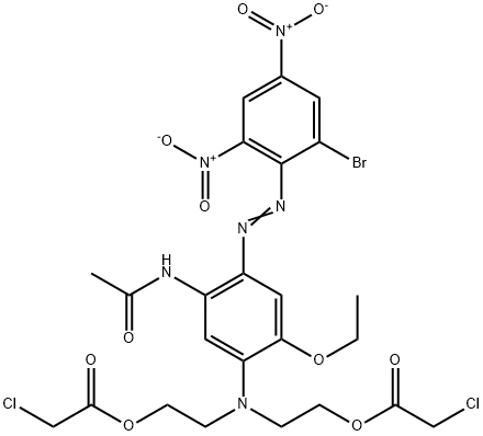 [[5-(acetylamino)-4-[(2-bromo-4,6-dinitrophenyl)azo]-2-ethoxyphenyl]imino]di-2,1-ethanediyl bis(chloroacetate) Structure