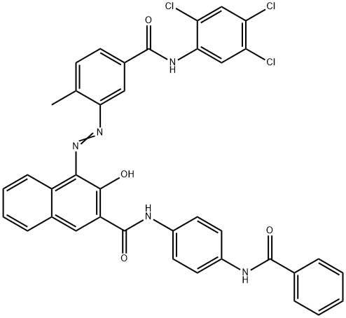 N-[4-(benzoylamino)phenyl]-3-hydroxy-4-[[2-methyl-5-[[(2,4,5-trichlorophenyl)amino]carbonyl]phenyl]azo]naphthalene-2-carboxamide 구조식 이미지