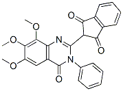 1H-Indene-1,3(2H)-dione,  2-(3,4-dihydro-6,7,8-trimethoxy-4-oxo-3-phenyl-2-quinazolinyl)- Structure