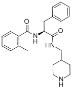 BENZENEPROPANAMIDE, ALPHA-[(2-METHYLBENZOYL)AMINO]-N-(4-PIPERIDINYLMETHYL)-, (ALPHA-S)- 구조식 이미지