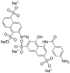 tetrasodium 2-[[8-[(4-aminobenzoyl)amino]-1-hydroxy-3,6-disulphonato-2-naphthyl]azo]naphthalene-1,5-disulphonate 구조식 이미지