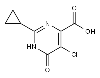 5-CHLORO-2-CYCLOPROPYL-6-OXO-1,6-DIHYDRO-PYRIMIDINE-4-CARBOXYLIC ACID 구조식 이미지