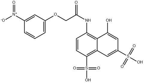 5-하이드록시-4-[[(3-니트로페녹시)아세틸]아미노]나프탈렌-1,7-디설폰산 구조식 이미지