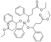 3,8,10-Trioxa-9-silatetradecan-14-oic acid, 9-(4-ethoxy-4-oxo-1-phenyl butoxy)-4-oxo-7,9,11-triphenyl-, ethyl ester 구조식 이미지