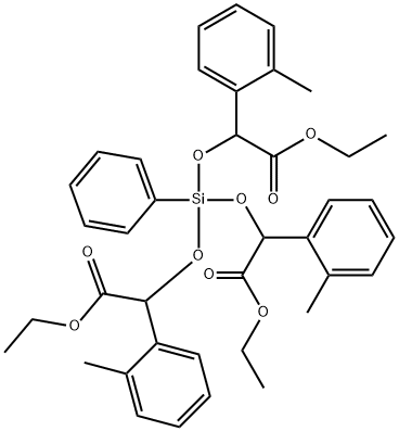 3,5,8-Trioxa-4-siladecanoic acid, 2,6-bis(2-methylphenyl)-4-(2-ethoxy- 1-(2-methylphenyl)-2-oxoethoxy)-7-oxo-4-phenyl-, ethyl ester Structure