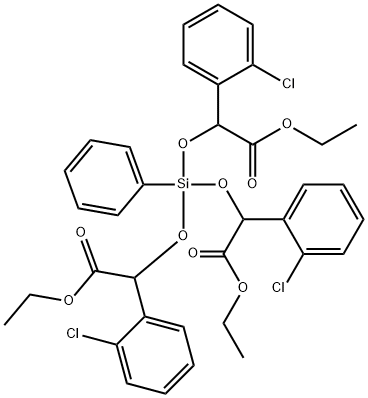 3,5,8-Trioxa-4-siladecanoic acid, 2,6-bis(2-chlorophenyl)-4-(1-(2-chlo rophenyl)-2-ethoxy-2-oxoethoxy)-7-oxo-4-phenyl-, ethyl ester Structure