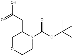 3-CARBOXYMETHYL-MORPHOLINE-4-CARBOXYLIC ACID TERT-BUTYL ESTER 구조식 이미지