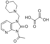 1-모르폴리노메틸-3-아세틸-2-옥소이미다조(4,5-b)피리딘옥살레이트 구조식 이미지