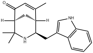 2-(1H-Indol-3-ylmethyl)-4,4,8-trimethyl-3-azabicyclo[3.3.1]non-7-en-6-one 구조식 이미지