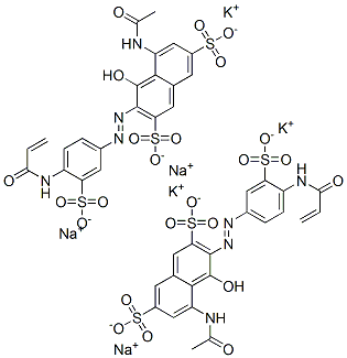 5-acetamido-4-hydroxy-3-[[4-[(1-oxoallyl)amino]-3-sulphophenyl]azo]naphthalene-2,7-disulphonic acid, potassium sodium salt 구조식 이미지