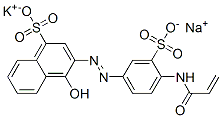 4-hydroxy-3-[[4-[(1-oxoallyl)amino]-3-sulphophenyl]azo]naphthalene-1-sulphonic acid, potassium sodium salt Structure