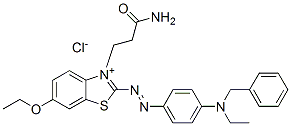 3-(3-amino-3-oxopropyl)-2-[[4-(benzylethylamino)phenyl]azo]-6-ethoxybenzothiazolium chloride 구조식 이미지