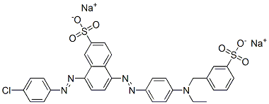 disodium 8-[(4-chlorophenyl)azo]-5-[[4-[ethyl[(3-sulphonatophenyl)methyl]amino]phenyl]azo]naphthalene-2-sulphonate  구조식 이미지