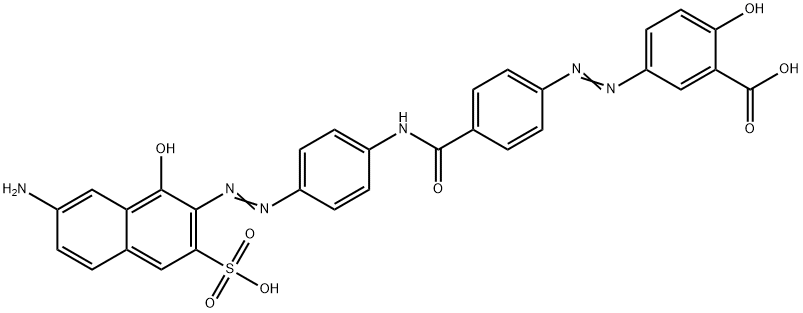 5-[[4-[[[4-[(7-amino-1-hydroxy-3-sulpho-2-naphthyl)azo]phenyl]amino]carbonyl]phenyl]azo]salicylic acid 구조식 이미지