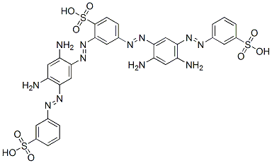 2,4-bis[[2,4-diamino-5-[(3-sulphophenyl)azo]phenyl]azo]benzenesulphonic acid Structure