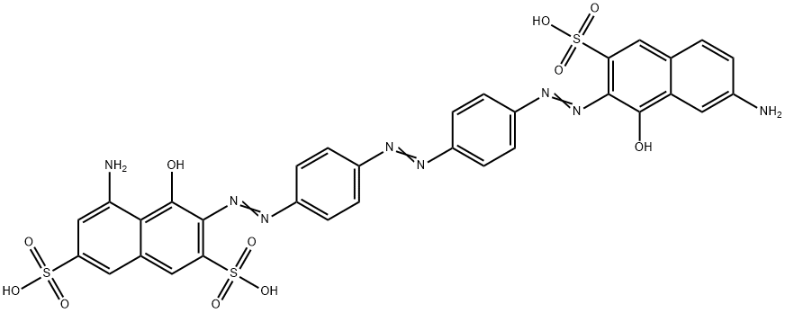 5-amino-3-[[4-[[4-[(7-amino-1-hydroxy-3-sulpho-2-naphthyl)azo]phenyl]azo]phenyl]azo]-4-hydroxynaphthalene-2,7-disulphonic acid 구조식 이미지