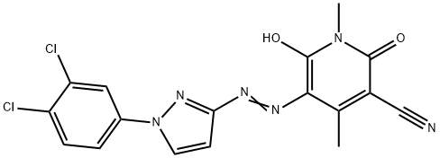 5-[[1-(3,4-dichlorophenyl)-1H-pyrazol-3-yl]azo]-1,2-dihydro-6-hydroxy-1,4-dimethyl-2-oxonicotinonitrile Structure